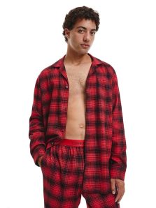Calvin Klein pijama de villela a cuadros en rojo y negro