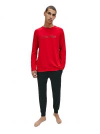 Pijama Calvin Klein juvenil rojo y negro con puños