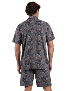 Pijama Admas camisero en viscosa y algodón mod. Cachemire