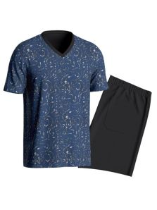 Pijama Impetus corto de Algodón estampado en cuello pico