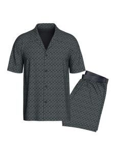 Pijama Impetus corto camisero de Lyocell y Algodón estampado geométrico