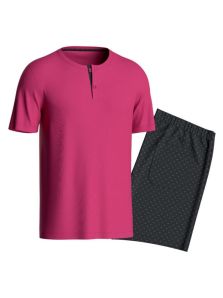 Pijama Impetus corto de Modal y Algodón en rojo carmesí