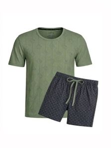 Pijama Impetus corto de Lyocell y Algodón en color verde