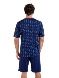 Pijama Massana de verano para hombre estampado en azul