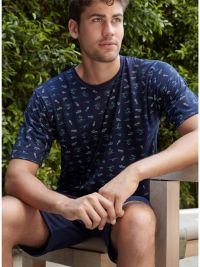 Pijama Massana de verano para hombre estampado en azul