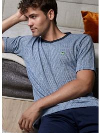 Pijama Massana de verano con cuello pico en azul