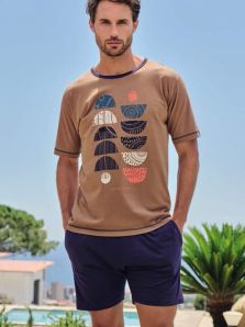 Pijama Massana corto de verano en viscosa estampado