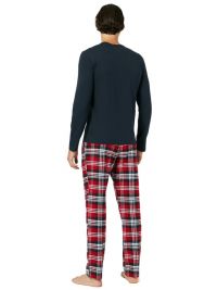 Pijama Emporio Armani azul y rojo en algodón