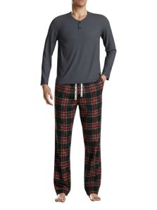 Pijama Giulio algodón combinado mod. F IMBE y pantalón de franela