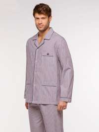 Pijama Guasch Tela de Algodón a rayas burdeos (Talla Extragrandes)
