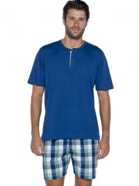 Pijama Guasch de Verano en azul y pantalón de tela