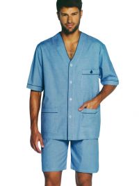 Pijama Guasch de Verano en Tela azul marino y blanco