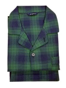 Pijama Guasch de Viyela en Algodón a cuadros verde