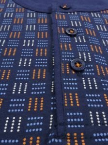 Pijama Guasch de Algodón en azul estampado con tapeta y botones