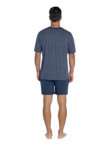 Pijama Guasch de Algodón en azul estampado con tapeta y botones