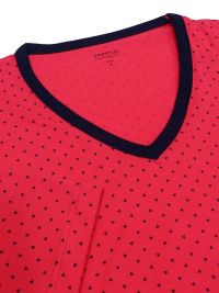 Pijama Impetus en algodón rojo rubí con topitos