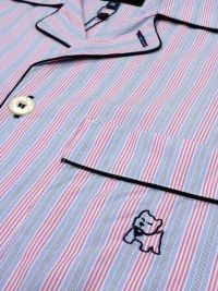 Pijama Kiff-kiff en tela a rayas rosa y gris