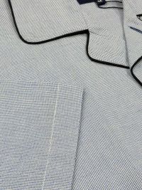 Pijama Kiff-kiff de tela popelín en azul con micro-cuadritos