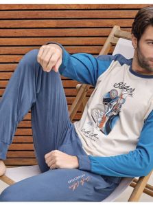 Pijama Massana en Algodón estampado con una moto