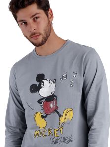 Pijama juvenil con puños de Mickey Mouse en algodon