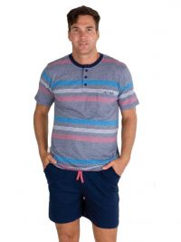 Pijama Pettrus Man en algodón con tapeta y bolsillo