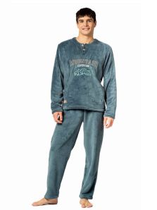 Pijama Soy Underwear Térmico Polar en azul acero