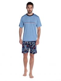 Pijama Punto Blanco en Modal mod. Lake en azul