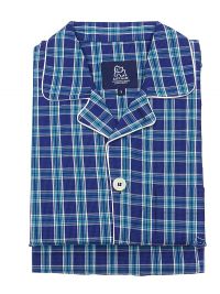 Pijama Kiff-kiff de tela popelín a cuadros verde y marino