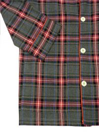 Pijama Kiff-kiff en villela de algodón a cuadros gris y rojo cereza