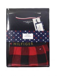 Pijama Tommy Hilfiger azul y rojo en algodón orgánico