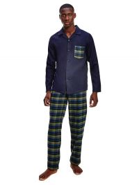 Pijama Tommy Hilfiger con camisero de algodón y bolsillo