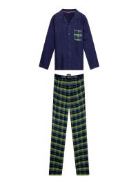 Pijama Tommy Hilfiger con camisero de algodón y bolsillo