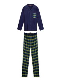 Pijama Tommy Hilfiger con camisero de algodón y bolsillo