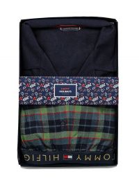 Pijama Tommy Hilfiger con camisero de algodón y bolsillo