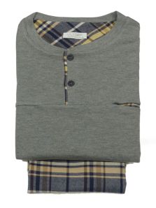 Pijama Vilfram de Algodón interlock con puños en gris