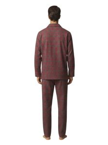 Pijama Guasch hombre rojo y gris visto por detrás