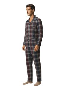 Pijama hombre Guasch de viyela de algodón de cuadros para invierno