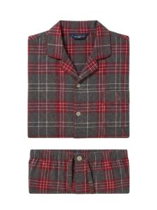 Pijama hombre Guasch de viyela de algodón burdeos y gris