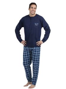 Pijama Pettrus Man en algodón con bolsillo en el pecho
