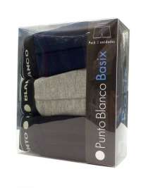 3 Pack Punto Blanco Boxer Basix. Talla 3XL-64