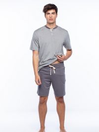 Pijama Punto Blanco Bionix de Bambú en Gris