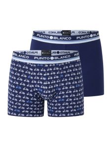 Pack con 2 Boxers de Punto Blanco en algodón mod. Navy