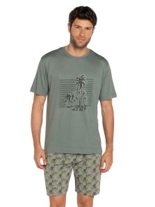 Pijama Punto Blanco corto de Bambú mod. Cartago