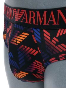 Armani - Slip de microfibra con logos