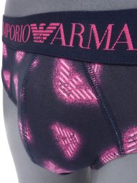 Slip Emporio Armani de Algodón en marino con logo neón