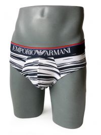 Slip Emporio Armani Microfibra en blanco a rayas