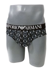 Slip Emporio Armani de microfibra en negro con logos