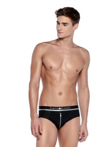 Slip Punto Blanco en microfibra mod. Unzip para hombre