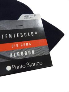 Tentesolo de Punto Blanco - Calcetin de algodon para vestir