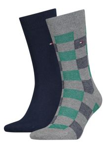 Pack Calcetines Tommy Hilfiger a cuadros en tonos gris y marino